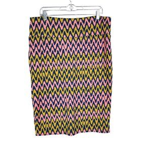 Womens LuLaRoe Pencil Skirt Chevron Pattern Multicolor Size 2XL